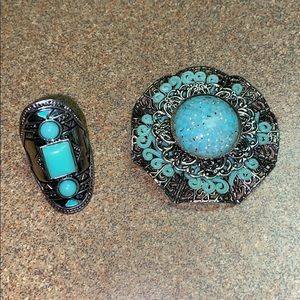 Turquoise Brooch & Ring